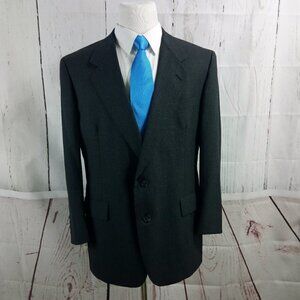 Hart Schaffner Marx Custom Made 44R Charcoal Striped Suit Blazer Sport Coat